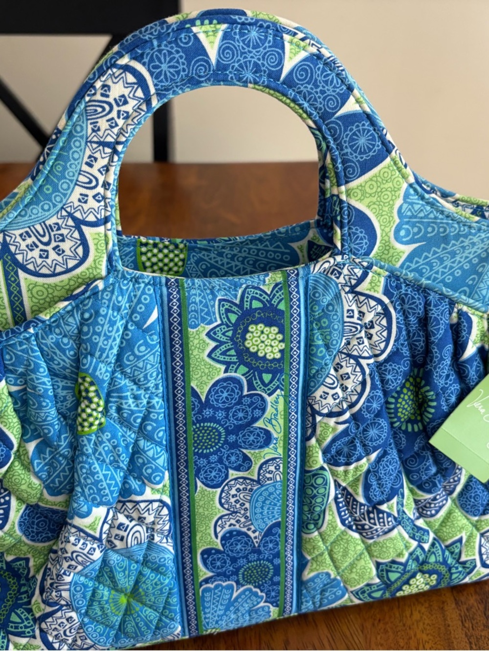 Vera BradleyAbby  Blue and Green Quilted Floral Tote